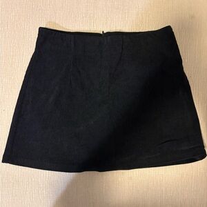 Black Corduroy Mini Skirt
